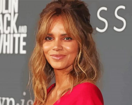 Actress Halle Berry paint by numbers