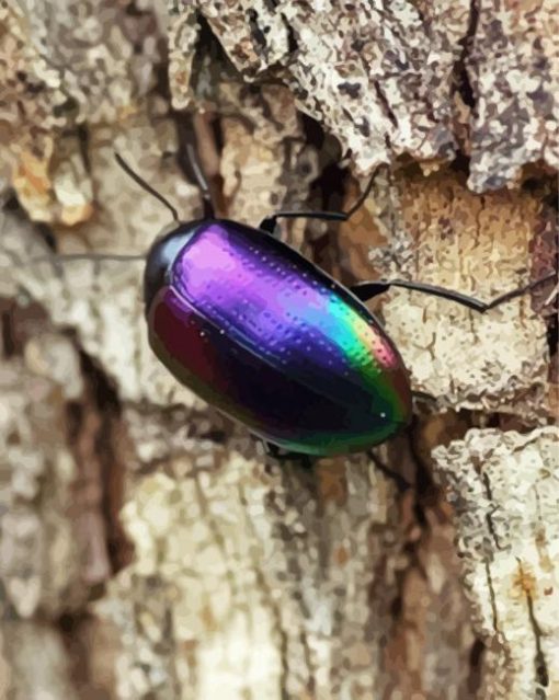 Aesthetic Purple Beetle paint by numbers