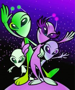 Alien Family paint by numbers