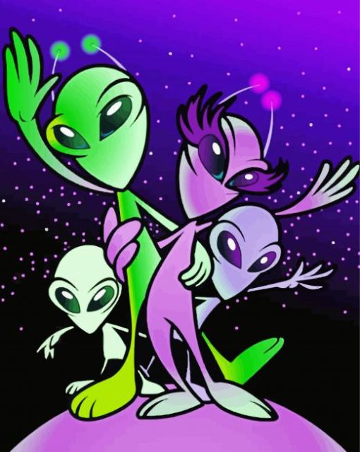 Alien Family paint by numbers