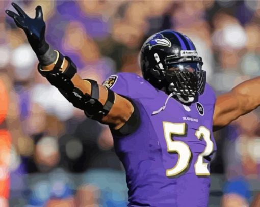 American Football player Ray Lewis paint by numbers