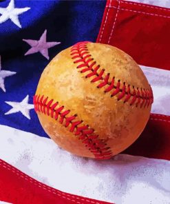 American Flag Baseballs Sport paint by numbers