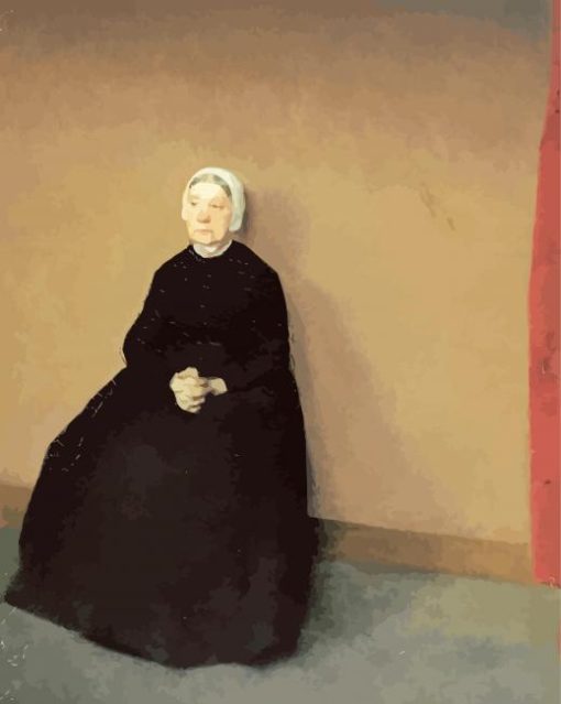 An Old Woman By Vilhelm Hammershoi paint by numbers