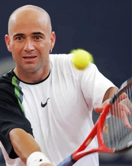 Andre Agassi Player paint by numbers