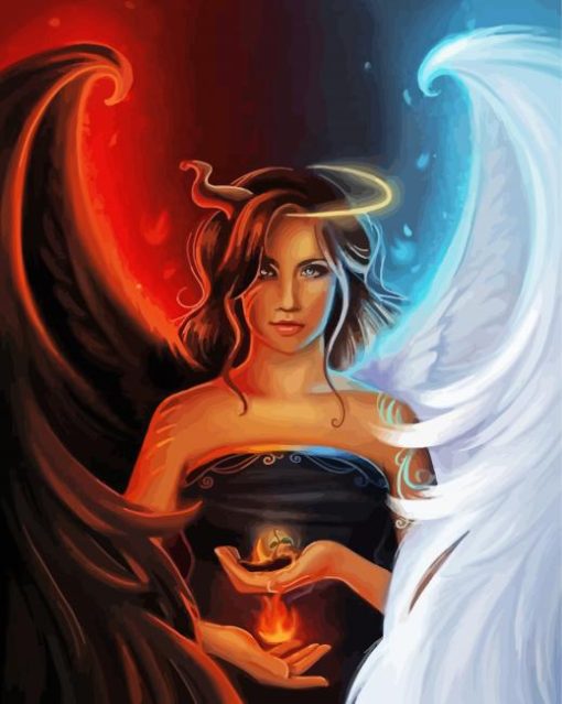 Angel Devil Lady paint by numbers