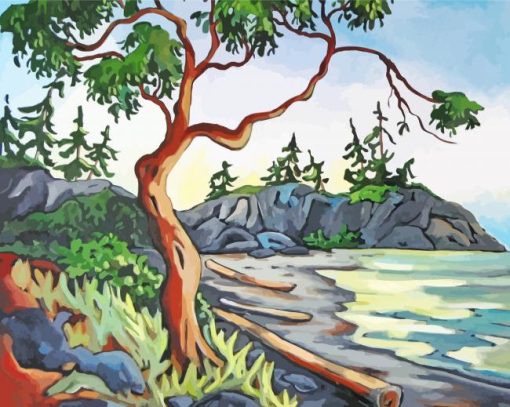 Arbutus Tree Art paint by numbers