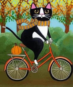 Bicycle Cat Art paint by numbers