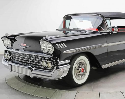 Black 58 Chevy Impala paint by numbers