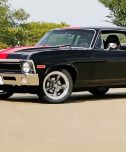 Black 72 Chevy Nova Car paint by numbers