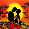 Black Tribal Couple paint by numbers