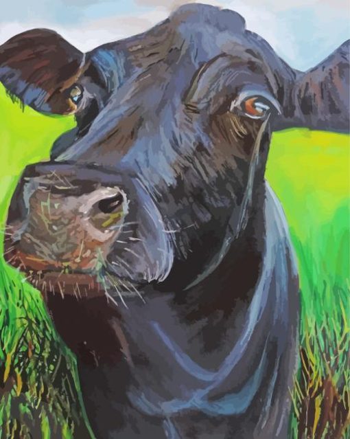 Black Cow Animal paint by numbers