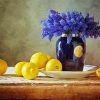 Blue Flowers And Lemons paint by numbers