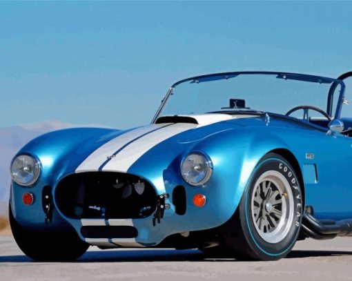 Blue Ford Shelby Cobra paint by numbers