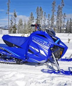 Blue Snowmobile paint by numbers