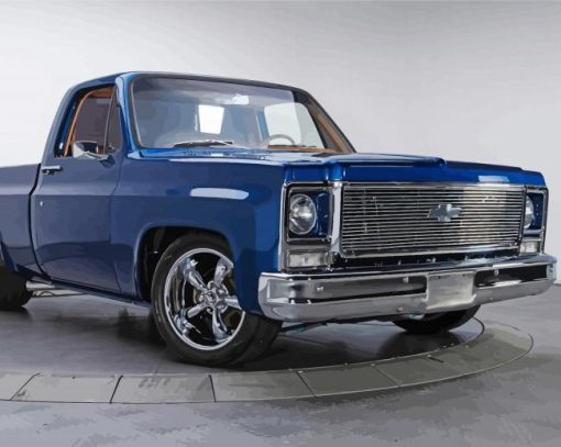 Blue Square Body Chevy paint by numbers