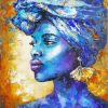 Blue Gold African Woman paint by numbers