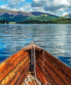 Boat In Derwent Water Lake paint by numbers