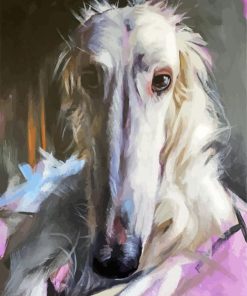 Borzoi Dog Art paint by numbers