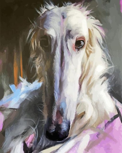 Borzoi Dog Art paint by numbers