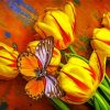 Butterfly And Tulips paint by numbers