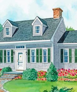 Cape Cod House Art paint by numbers