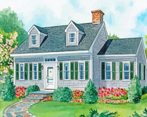 Cape Cod House Art paint by numbers