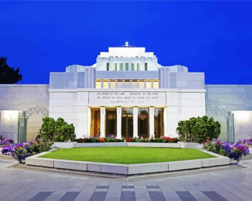 Cardston Alberta Temple paint by numbers