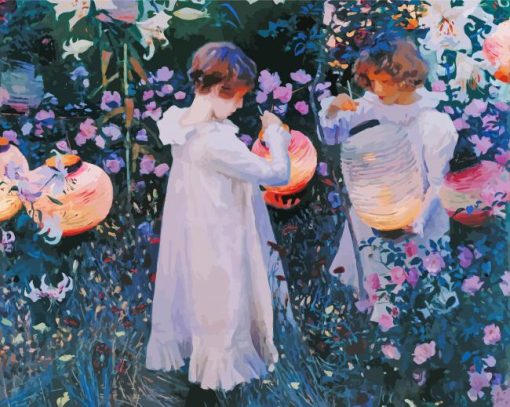 Carnation, Lily, Lily, Rose paint by numbers