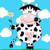 Cartoon Cow With Daisy Paint By Numbers