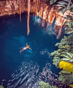 Cenotes Water paint by numbers