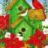 Christmas Birdhouse paint by numbers