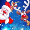 Christmas Santa And Rudolph paint by numbers