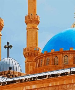 Church And Mosque Domes Lebanon paint by numbers