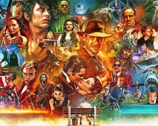 Classic Movies Collage paint by numbers