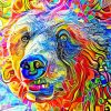 Colorful Abstract Bear paint by numbers