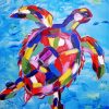 Colorful Abstract Turtle paint by numbers