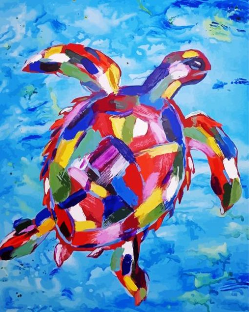 Colorful Abstract Turtle paint by numbers