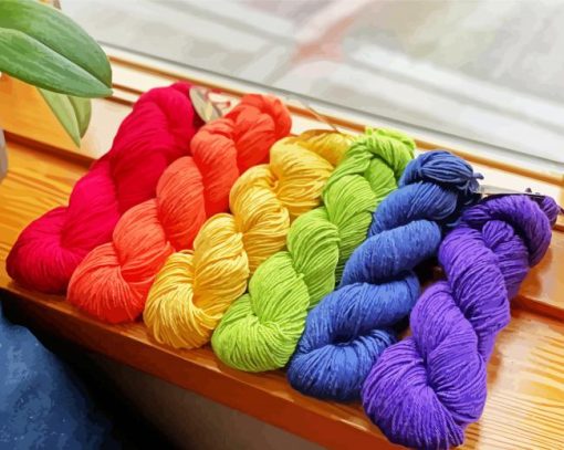 Colorful Cotton Yarn paint by numbers