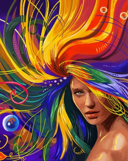 Colorful Hair Art Paint By Numbers