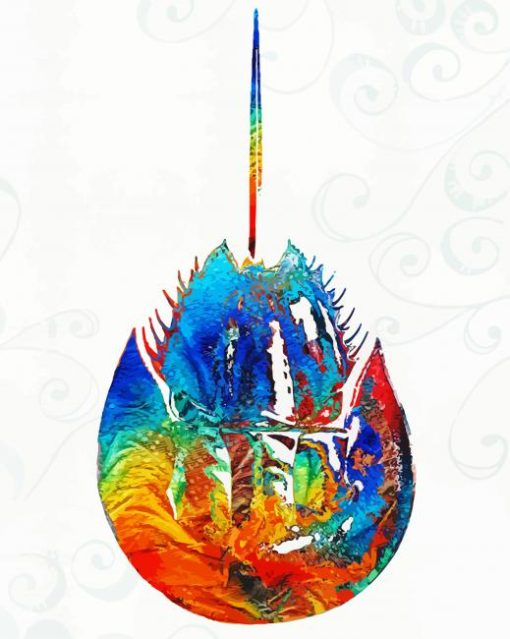 Colorful Horseshoe Crab Art paint by numbers