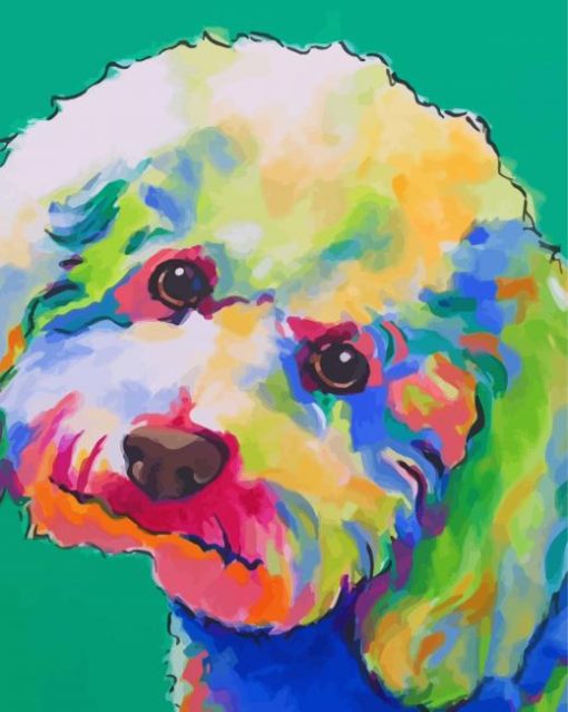 Colorful Cockapoo Art paint by numbers