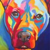 Colorful Pitbull Dog paint by numbers