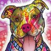 Colorful Staffy Dog Animal paint by numbers