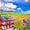 Cortina Dampezzo Village In Italy paint by numbers