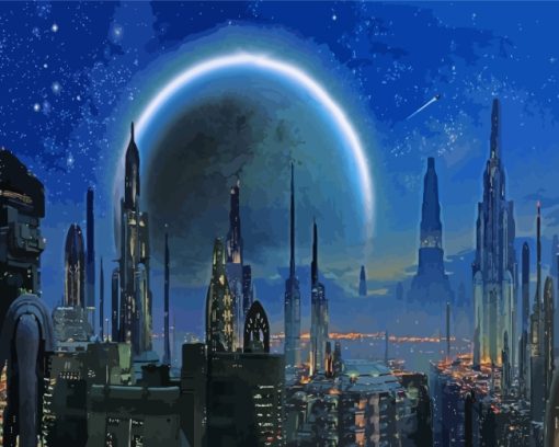 Coruscant At Night paint by numbers