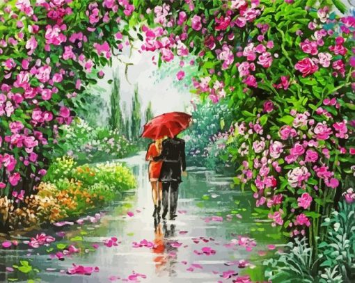 Couple Under Flowers paint by numbers