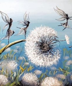 Dandelion Fairies Dance paint by numbers