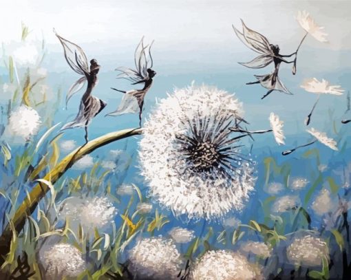 Dandelion Fairies Dance paint by numbers