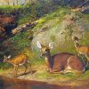 Deer And Cubs Animals Art paint by numbers