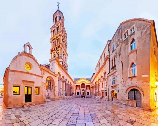 Diocletians Palace In Split Croatia paint by numbers